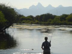Right out of Driggs fishing under the Tetons earlier that da